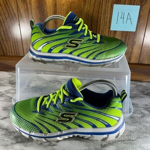 Skechers‎ Nitrate OG Running Shoes Athletic Sneakers Neon Green Blue Boy Size 5